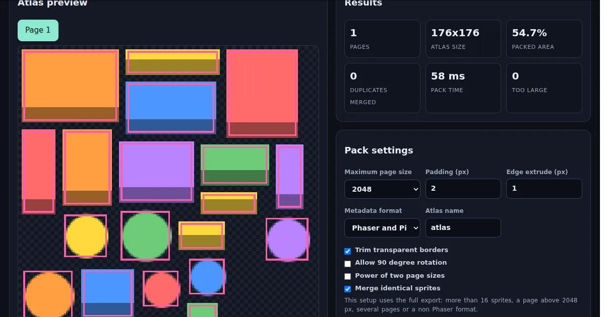 Pack Sprites Into a Clean Texture Atlas
