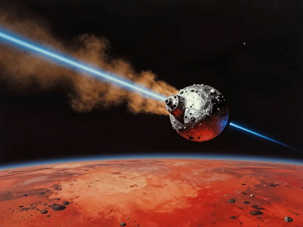 Psyche Gravity Assist Over Mars #art #aiart #gallery #spaceart