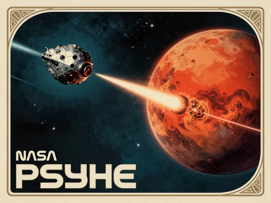 Psyche Gravity Assist Over Mars #art #aiart #gallery #spaceart #scifi