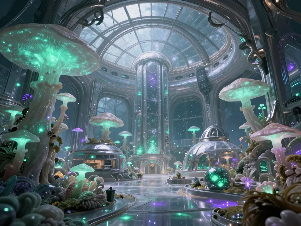 Alien-Core Moon Conservatory #art #aiart #gallery #scifi