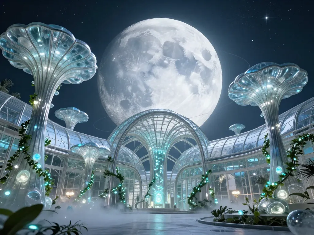 Opalescent Alien Conservatory #art #aiart #gallery #scifi