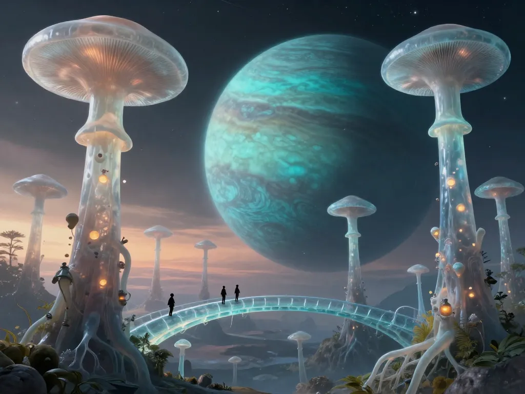Alien Mycelium Dawn #art #aiart #gallery #scifi