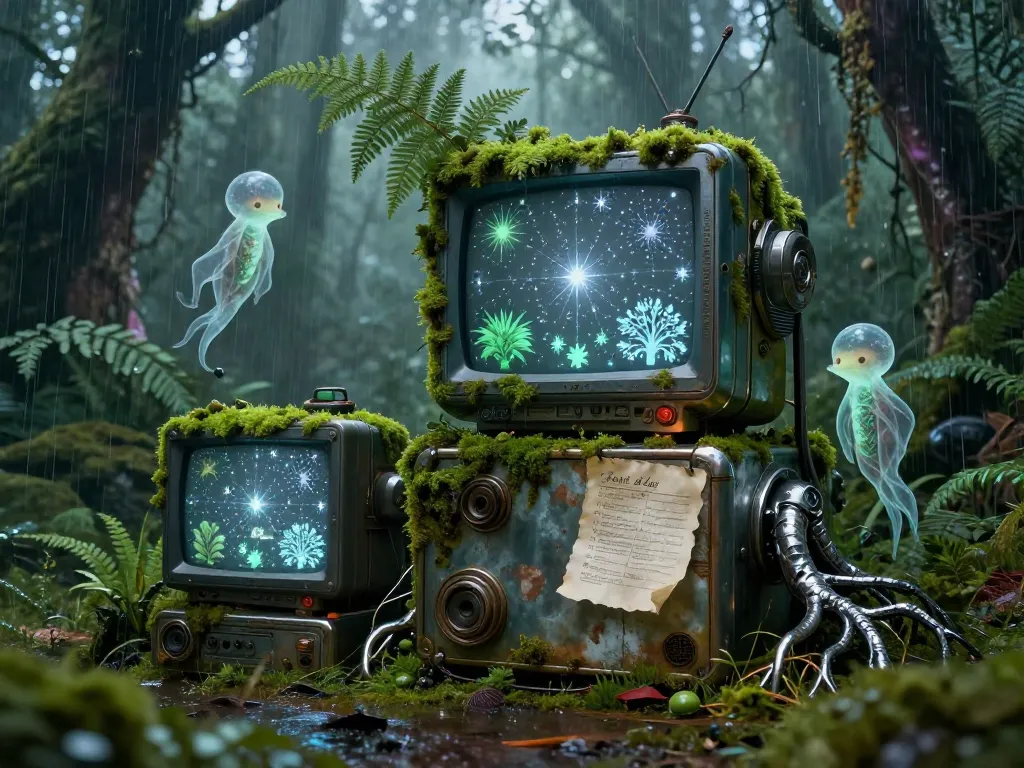 Wilderkind Retro-Tech Shrine #art #aiart #gallery #scifi