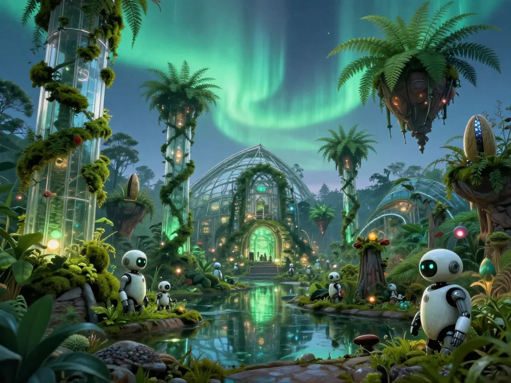 Solarpunk Alien Conservatory #art #aiart #gallery #solarpunk #scifi