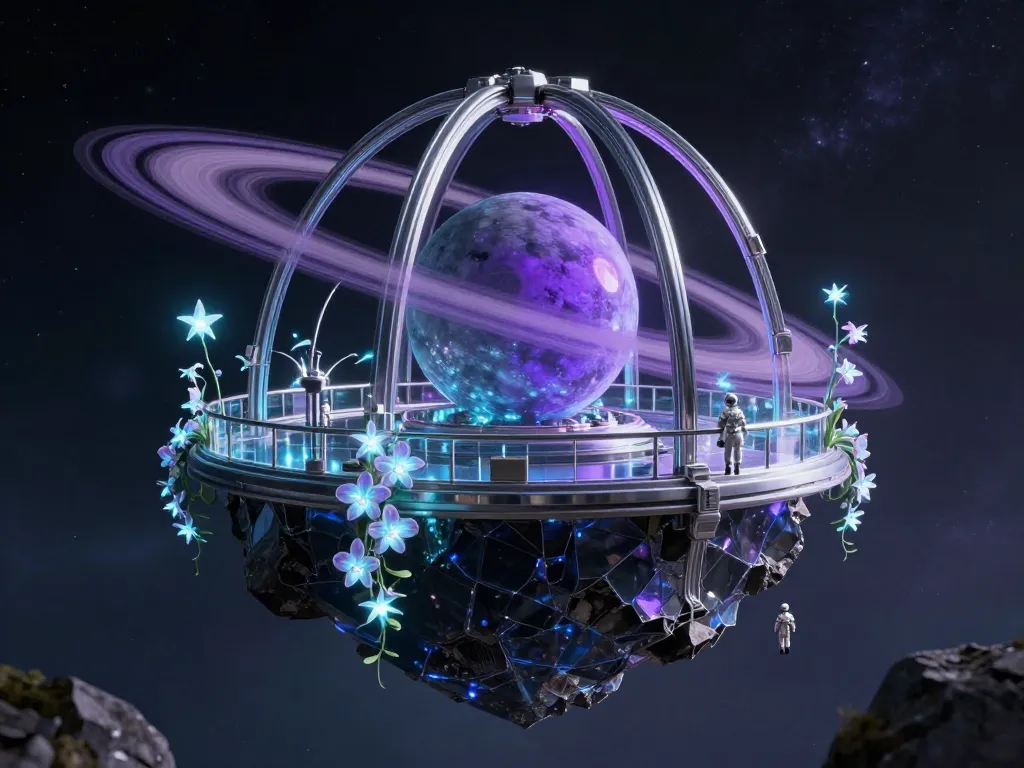 Opalescent Alien Observatory #art #aiart #gallery #scifi