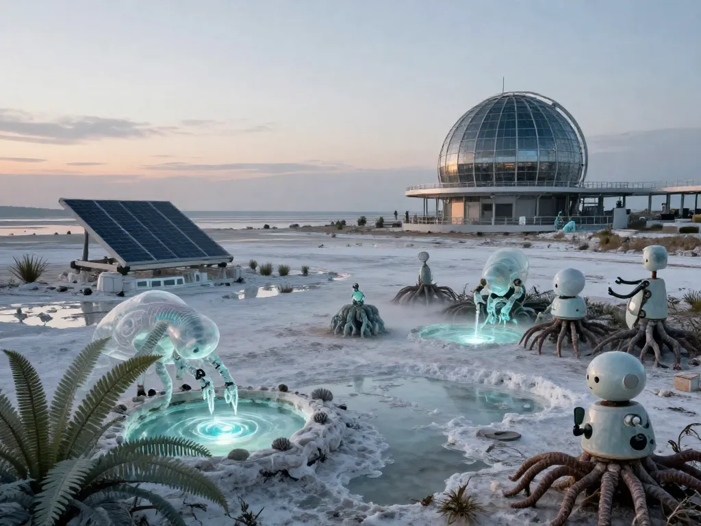Eco-Futurist Salt Marsh Observatory #art #aiart #gallery #scifi