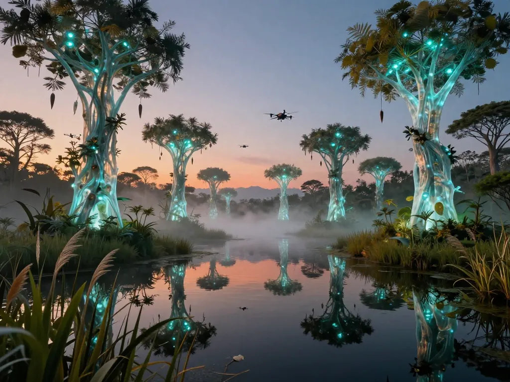 Alien Wetland Nursery #art #aiart #gallery #scifi #ecofuturism