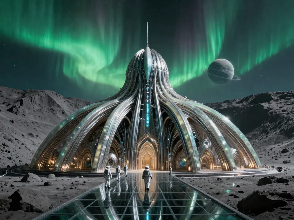 Alien-Core Moon Cathedral #art #aiart #gallery #scifi