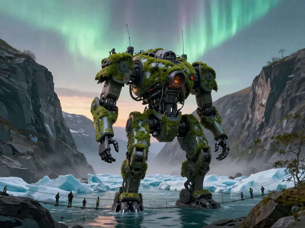 Fjord Weather Colossus #art #aiart #gallery #scifi