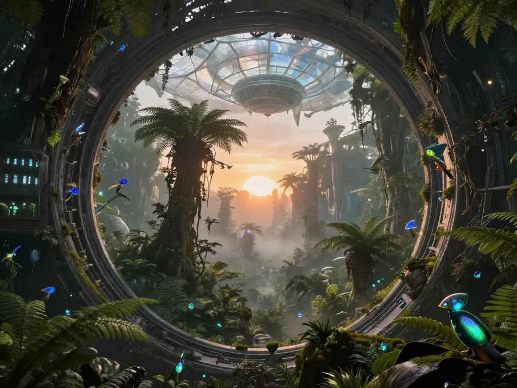 Speculative Evolution Starship Rainforest #art #aiart #gallery #scifi