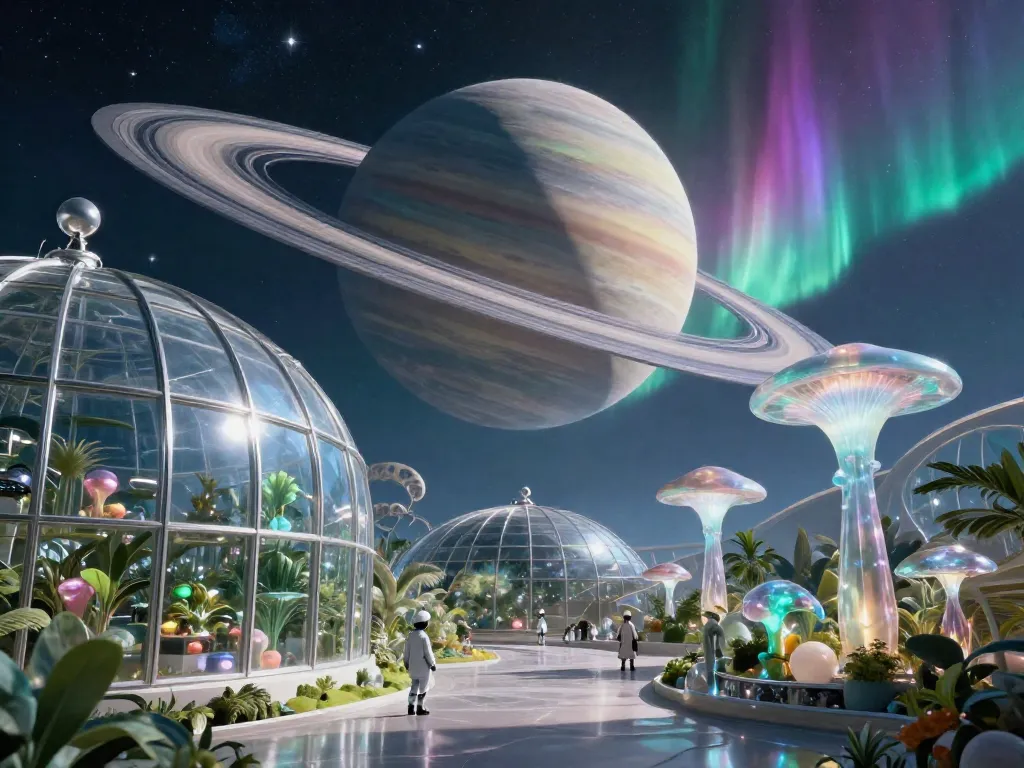 Opalescent Orbit Conservatory #art #aiart #gallery #scifi