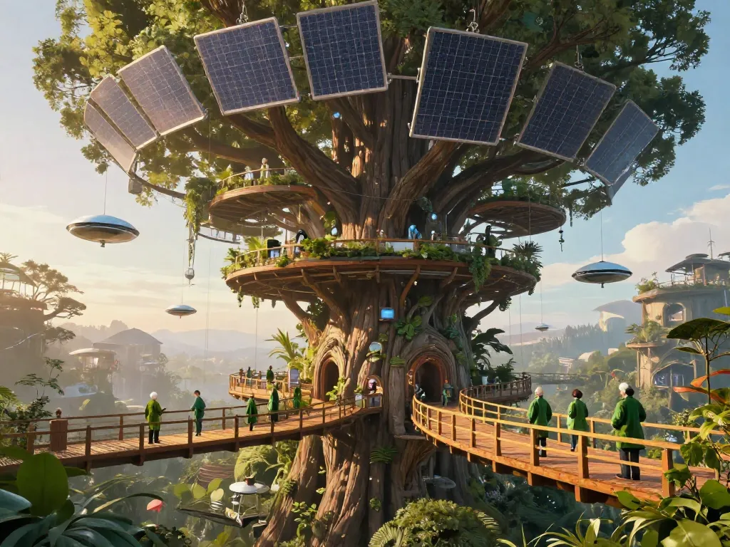 Solarpunk Canopy Observatory #art #aiart #gallery #solarpunk #scifi