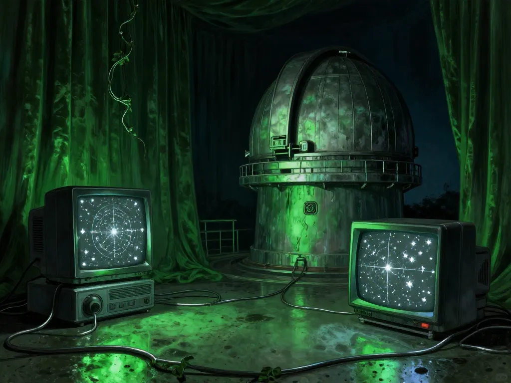 Liminal Star Map Observatory #art #aiart #gallery #scifi #retrotech