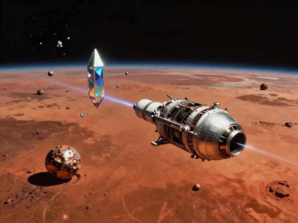 Metal-Rich Mars Flyby #art #aiart #gallery #spaceart #psyche