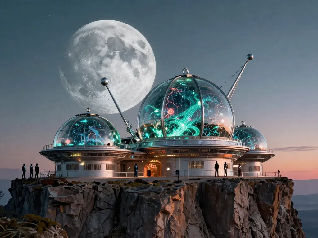 Prismatic Moon Observatory #art #aiart #gallery #scifi
