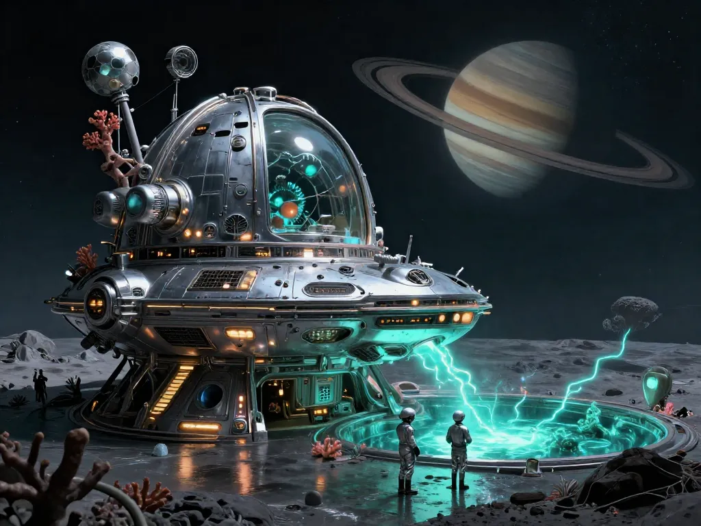 Storm Observatory on an Ocean Moon #art #aiart #gallery #scifi
