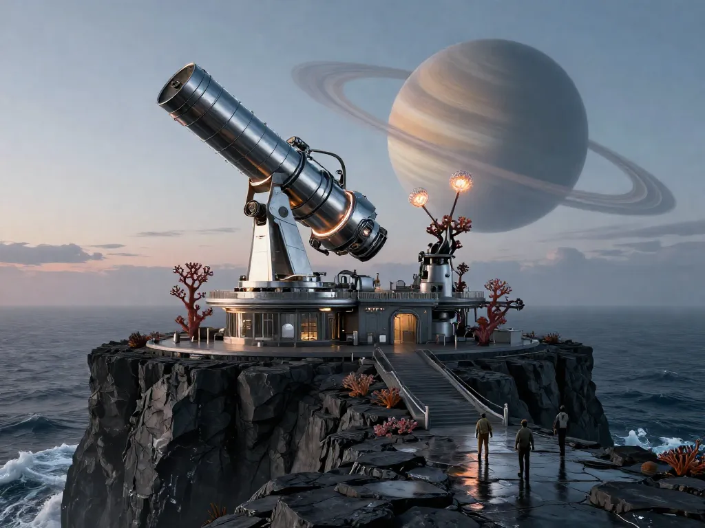Alien Observatory at Ringfall #art #aiart #gallery #scifi