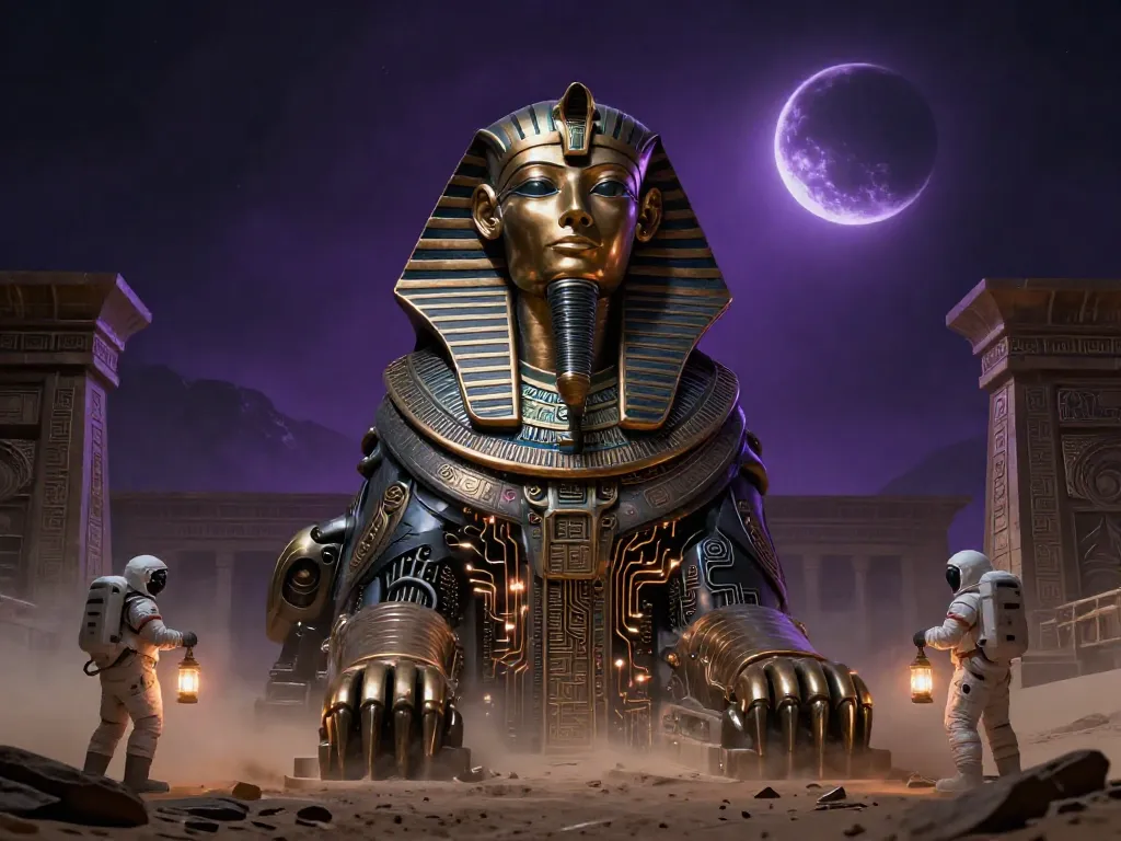 Biomechanical Sphinx Oracle #art #aiart #gallery #scifi #mythology