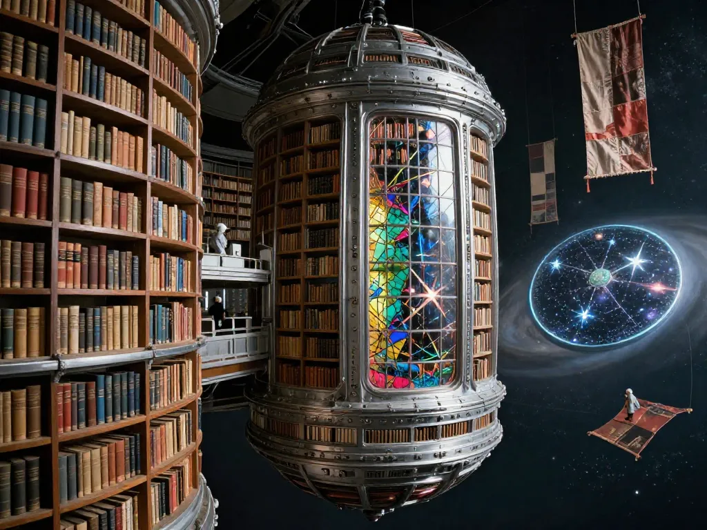 Orbital Archive Above the Tempest #art #aiart #gallery #scifi