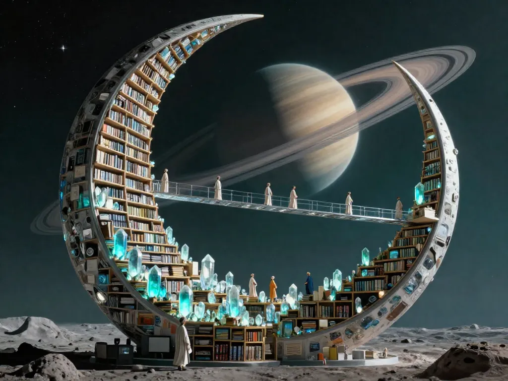 The Archivist Moon #art #aiart #gallery #scifi