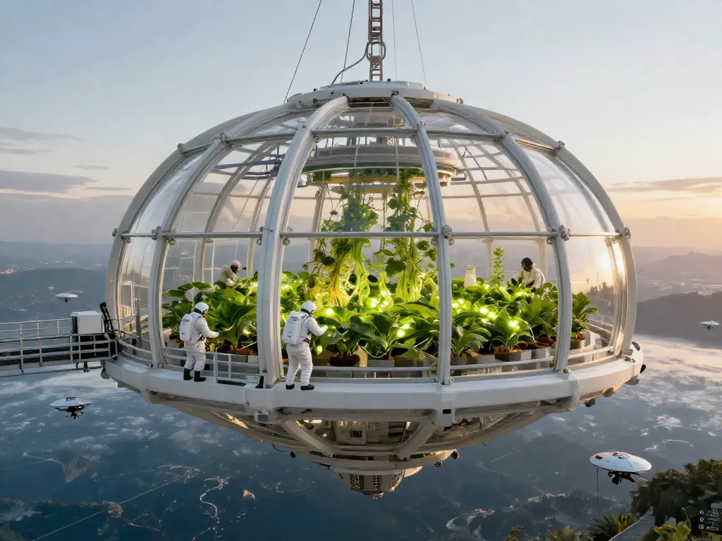 Orbital Greenhouse Over Earth #art #aiart #gallery #scifi