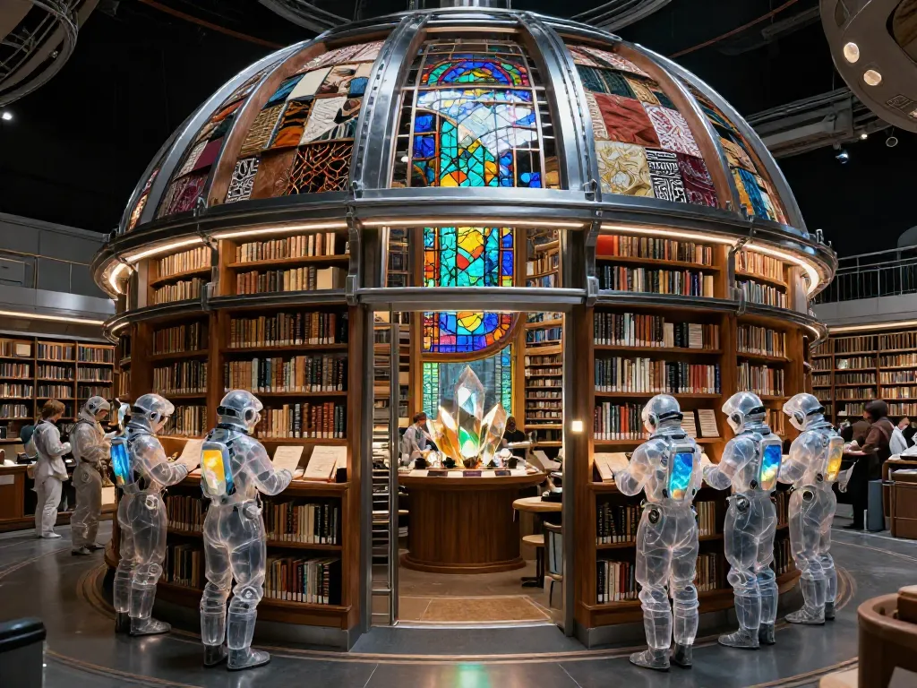 Orbital Archive of Memory Crystals #art #aiart #gallery #scifi