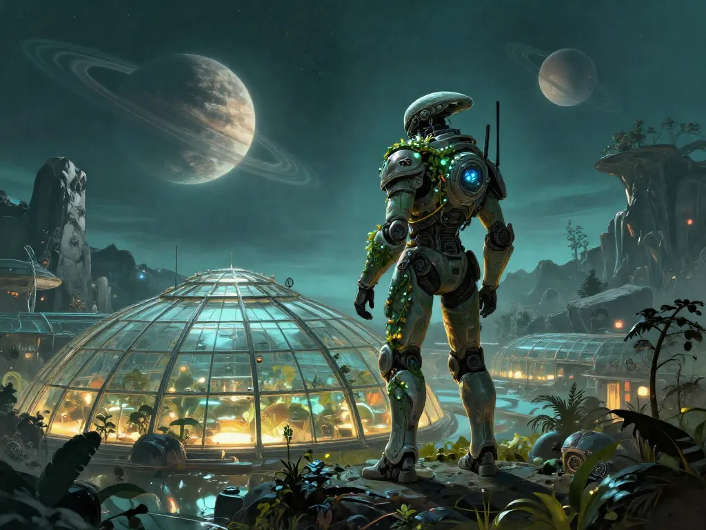 Exoplanet Greenhouse Sentinel #art #aiart #gallery #scifi