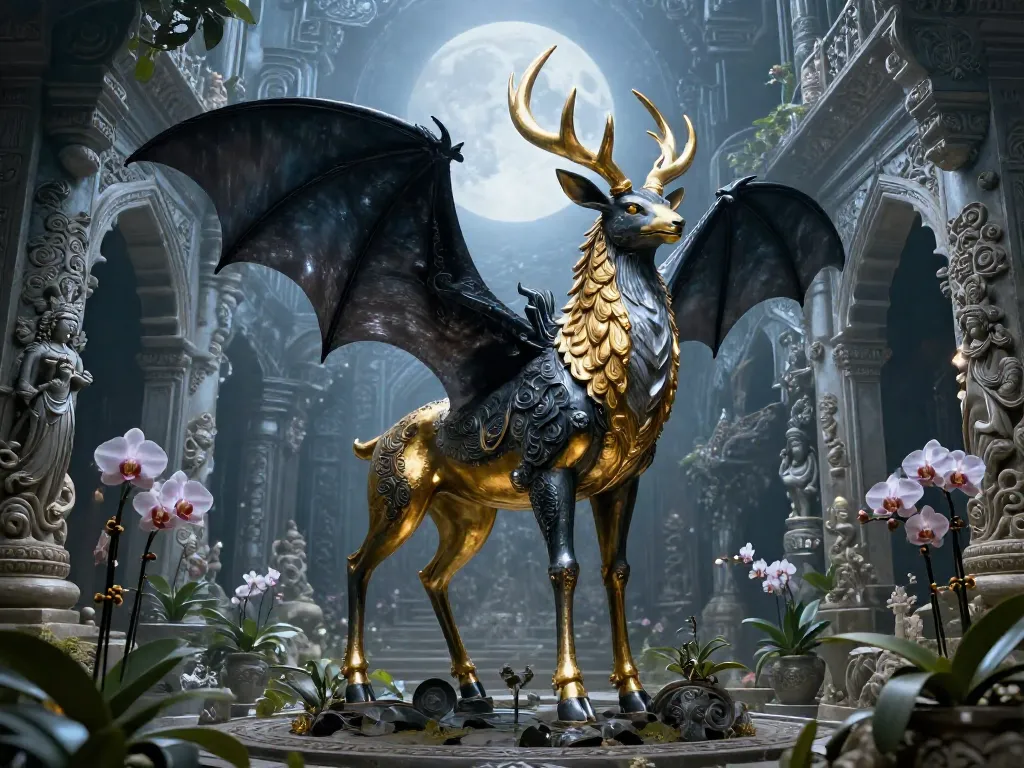 Moonlit Hybrid Guardian #art #aiart #gallery #mythology