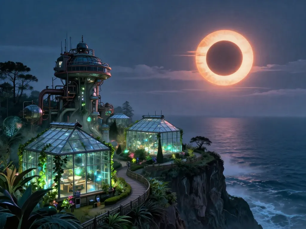 Solarpunk Eclipse Observatory #art #aiart #gallery #solarpunk #scifi