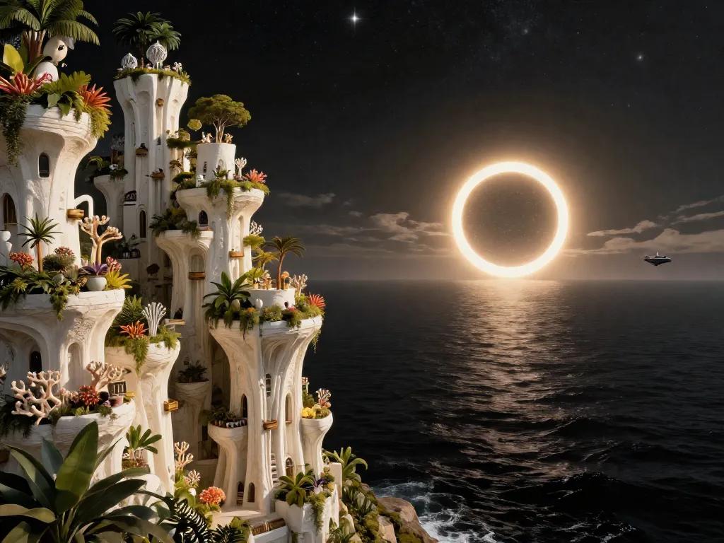 Solarpunk Eclipse Garden #art #aiart #gallery #solarpunk #scifi