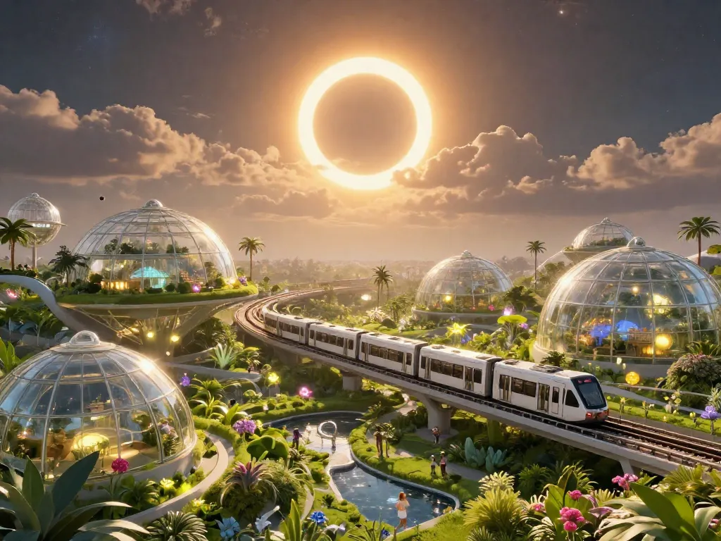Solarpunk Eclipse Garden #art #aiart #gallery #scifi #solarpunk
