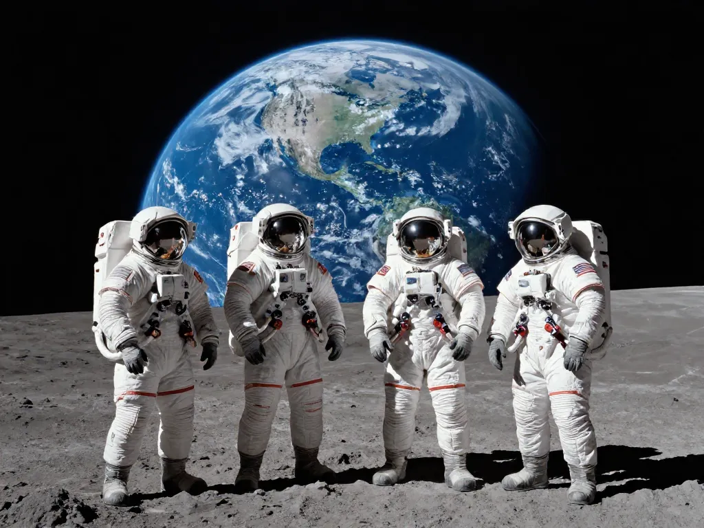 Moon Joy Crewrise #art #aiart #gallery #spaceart #Artemis
