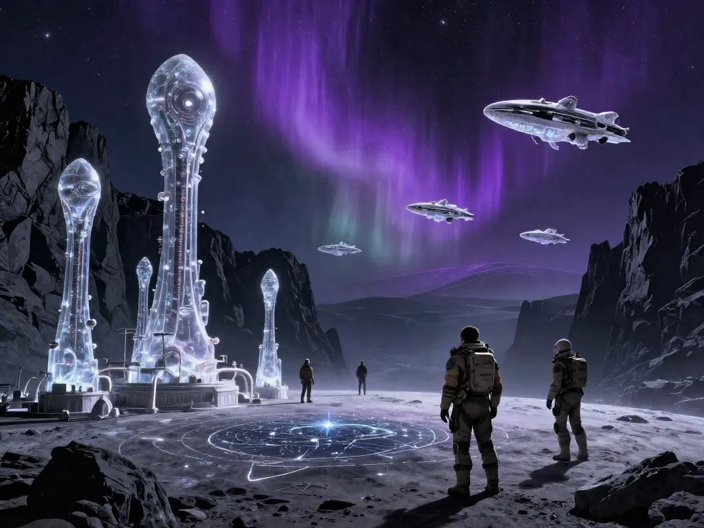 Timestream Observatory on the Dying Moon #art #aiart #gallery #scifi
