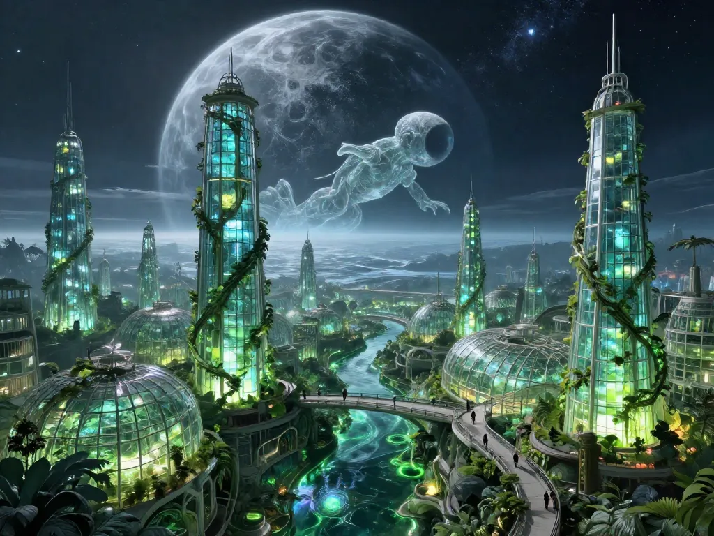 Eclipse Garden on the Ocean Moon #art #aiart #gallery #scifi #solarpunk