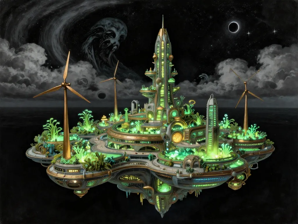 Solarpunk Eclipse Citadel #art #aiart #gallery #scifi
