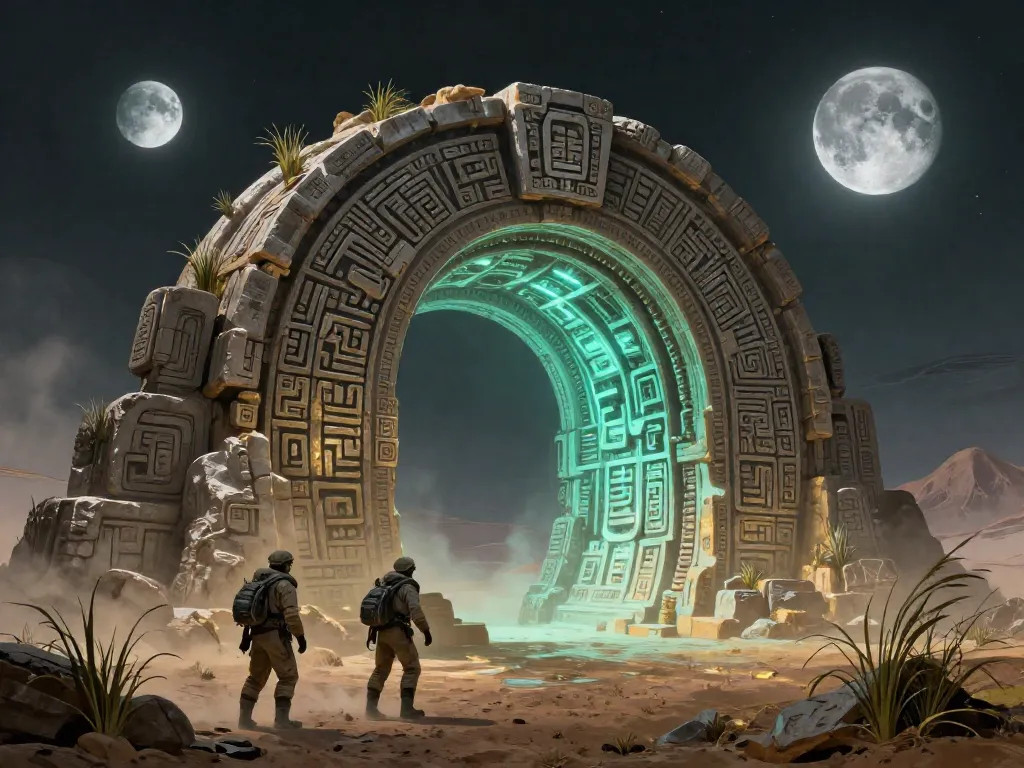 Future Archaeology Under Twin Moons #art #aiart #gallery #scifi