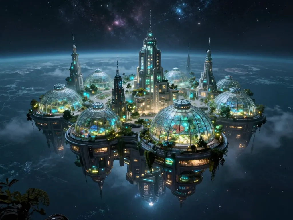 Solarpunk Abyss Garden #art #aiart #gallery #scifi #solarpunk