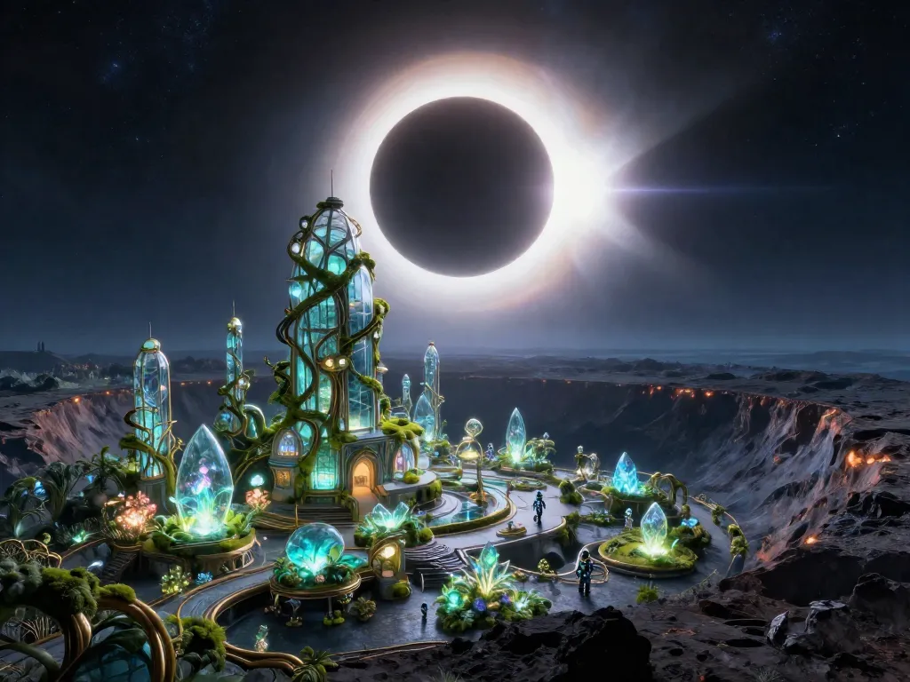 Solarpunk Eclipse Observatory #art #aiart #gallery #scifi #solarpunk