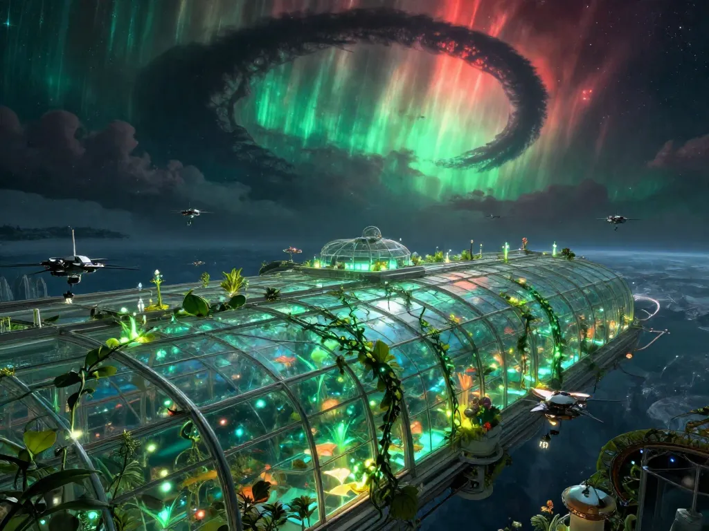 Solarpunk Eclipse Garden #art #aiart #gallery #scifi