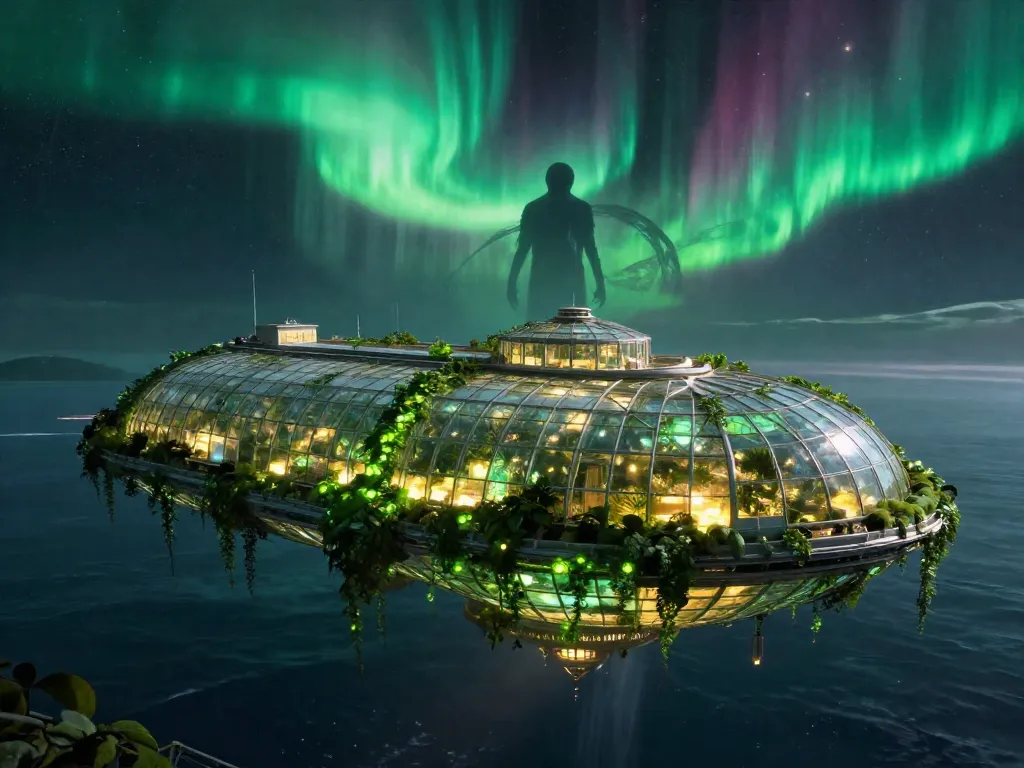 Solarpunk Greenhouse at the Edge of the Abyss #art #aiart #gallery #scifi #solarpunk