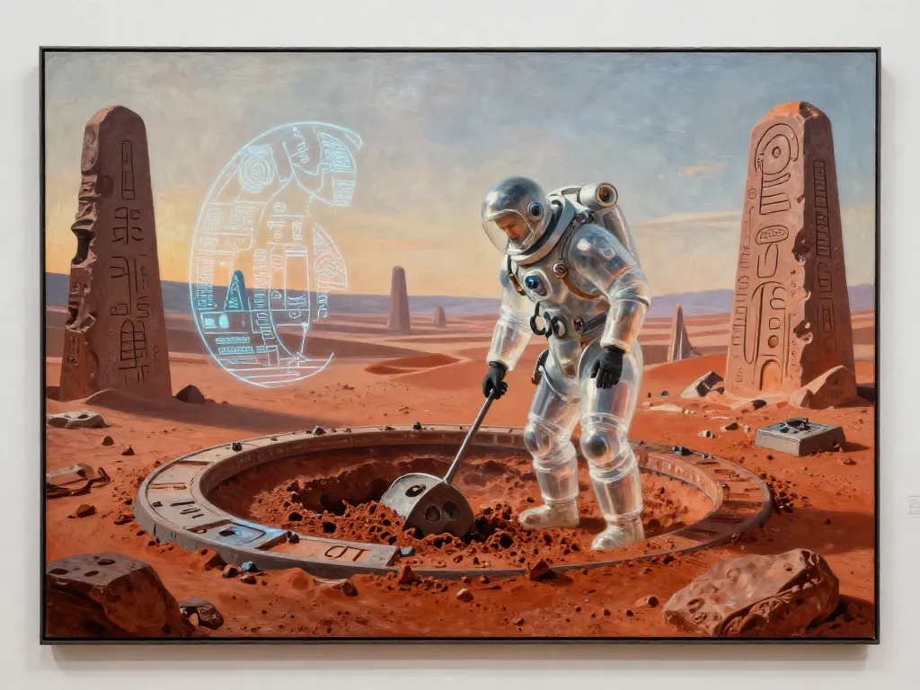 Future Archaeology: The Buried Orbital Ring #art #aiart #gallery #scifi