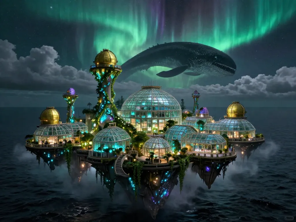 Solarpunk Leviathan Observatory #art #aiart #gallery #solarpunk #scifi