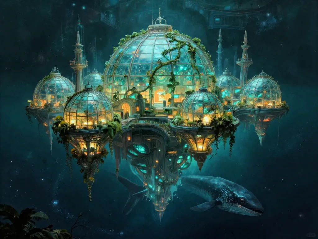 Solarpunk Leviathan Conservatory #art #aiart #gallery #scifi #solarpunk