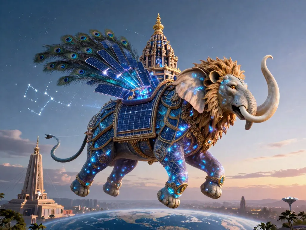 Celestial Navagunjara Over Orbit #art #aiart #gallery #mythology #scifi