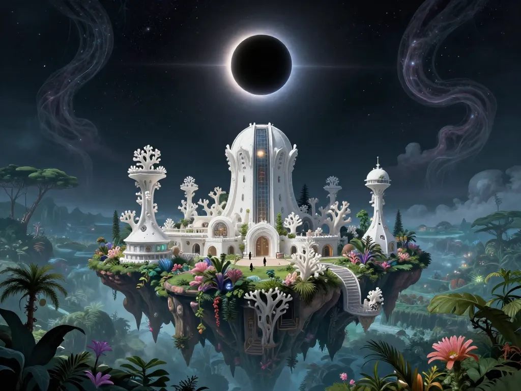 Black Star Solarpunk Observatory #art #aiart #gallery #scifi