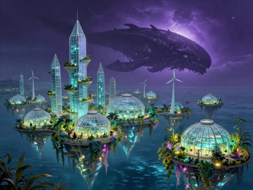 Solarpunk Leviathan Garden #art #aiart #gallery #solarpunk #scifi