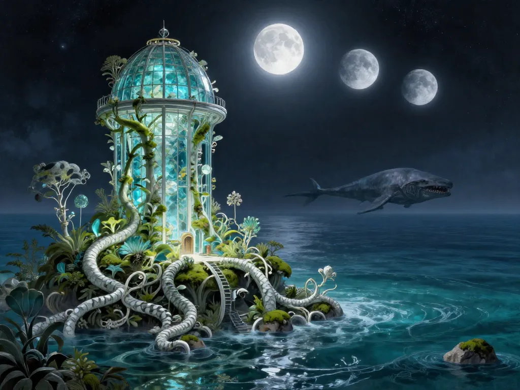 Solarpunk Leviathan Observatory #art #aiart #gallery #scifi