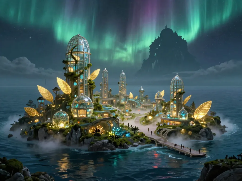 Solarpunk Observatory at the Cosmic Shore #art #aiart #gallery #solarpunk #scifi
