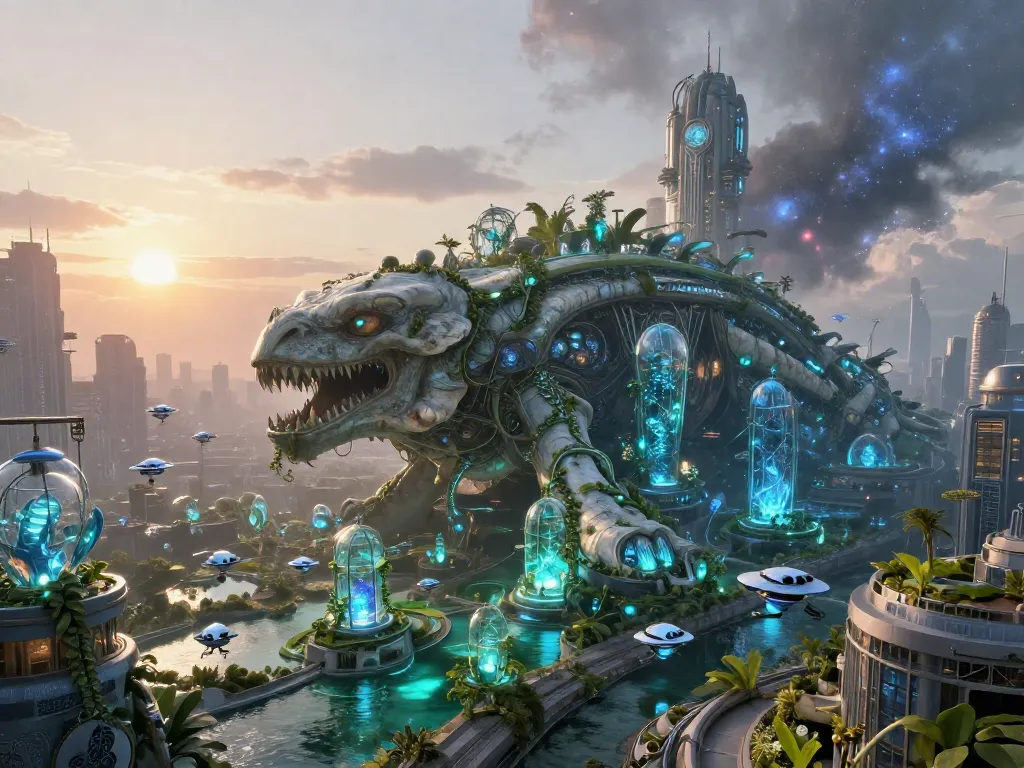 Solarpunk Leviathan Garden #art #aiart #gallery #solarpunk #scifi