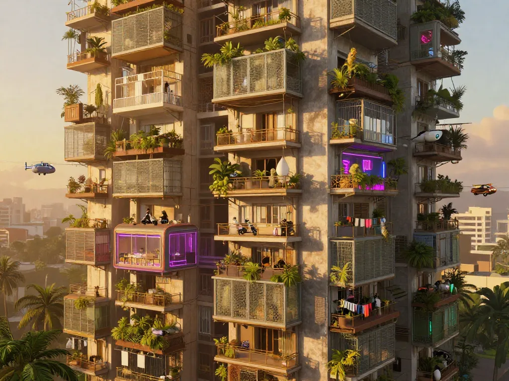 Sky Gardens Over the Old Block #art #aiart #gallery #scifi